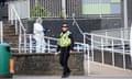Police and forensics investigators at Ysgol Dyffryn Aman