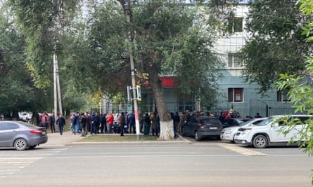 The queue for the bank in Uralsk, Kazakhstan