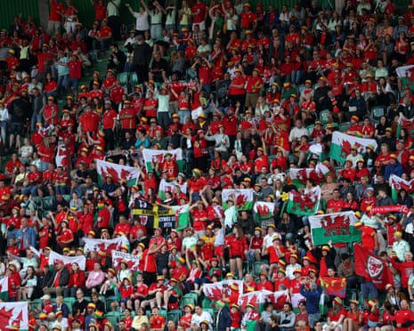 The Wales fans are in fine voice.