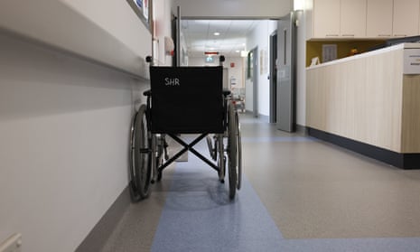 A wheelchair at St Vincent’s hospital in Sydney, Australia