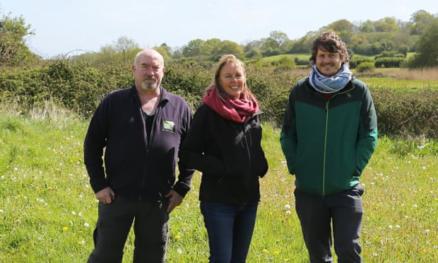 The millionaire rewilding the countryside, one farm at a time Activists Brian Bleese, Julia Davies and Rob Farrington. Photograph: James Burland/ Dorset Wildlife Trust