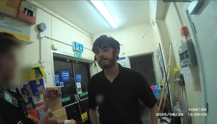 Police body cam footage still of Carlo Tritta