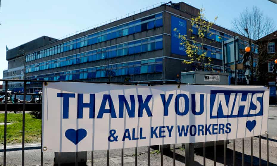 A message of thanks outside Watford General hospital.