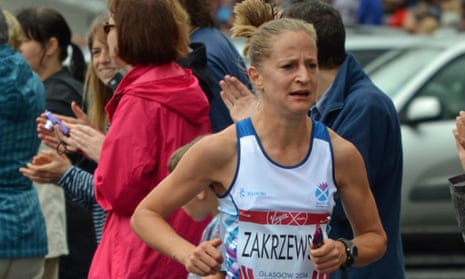 Joasia Zakrzewski running in the women's marathon at the 2014 Glasgow Commonwealth Games