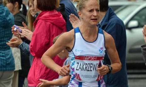 Joasia Zakrzewski running the women's marathon at the Glasgow Commonwealth Games in 2014.