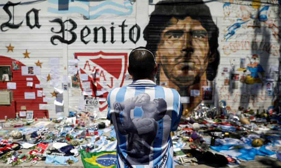 A memorial to Diego Maradona in Buenos Aires, Argentina, November 2020