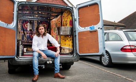 Damian Le Bas with his Transit van