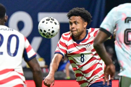 Weston McKennie in action against Belgium