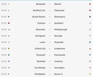 League One fixtures