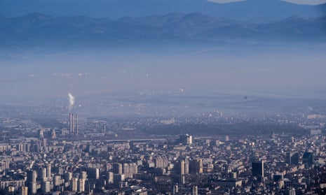 The Bulgarian capital, Sofia, covered by smog