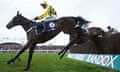 Shishkin, ridden by Nico de Boinville clears a fence in the William Hill Bowl Chase at Aintree in April.