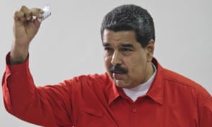 Venezuelan president Nicolás Maduro casts hits vote for the new constitutional assembly