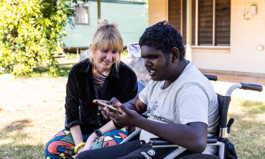 Case worker Amy Southwood and Josias Bonson