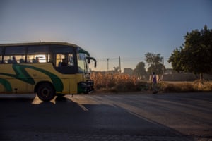 A Zupco bus approaches a bus station in Glen View 8, Harare.