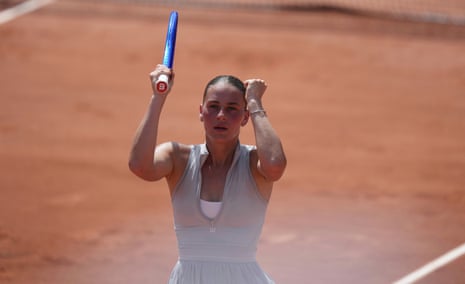Marta Kostyuk celebrates