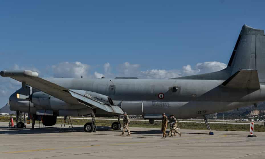 A French navy patrol aircraft, in Crete, 20 April this year, part of a Nato contingency