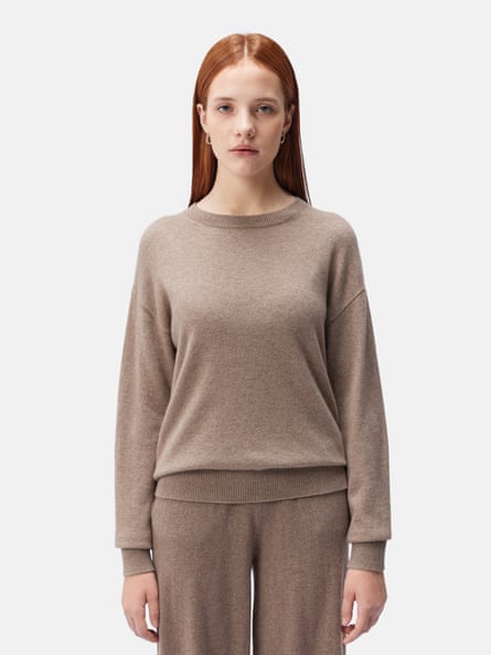 Organic Color Cashmere Asymmetrical Sweater