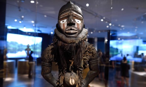 The gallery of power figures at Kongo: Power and Majesty September 16, 2015 at the Metropolitan Museum of Art in New York. 