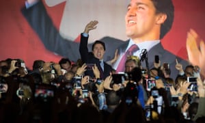 Justin Trudeau speaking in Montreal.