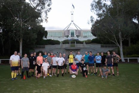The Pollies vs Press annual touch football match