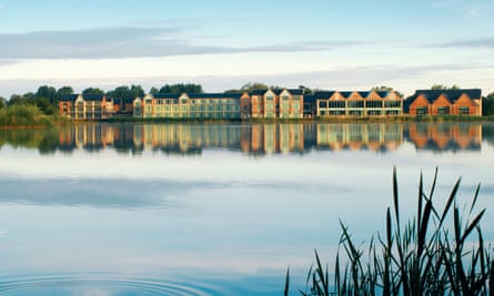 De Vere Cotswold Water Park view from across the lake