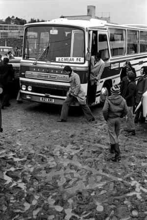 22 October 1975: Milan players arrive to face Athlone