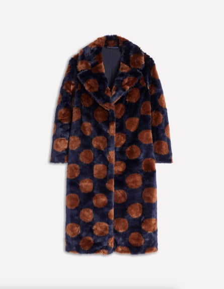 Spotted motif faux fur coat