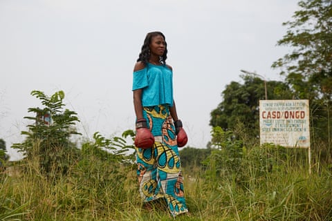Boxer Marcella Sakobi in the Victorie neighbourhood of Kinshasa