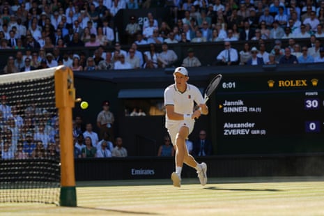 Alexander Zverev v Jannik Sinner during the Men's Singles final on day fourteen