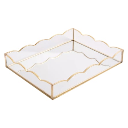 Caroline Gardner Glass Scallop Tray, Gold