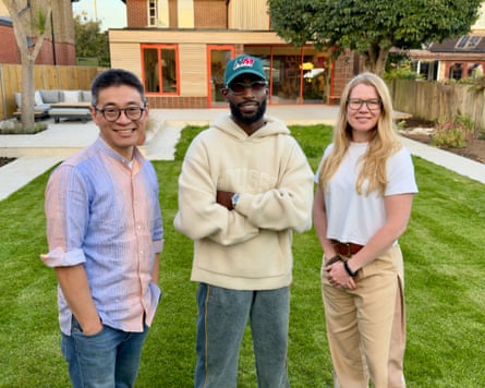 Tinie Tempah with a couple who are planning a ‘Korwegian’ conversion in Extraordinary Extensions.
