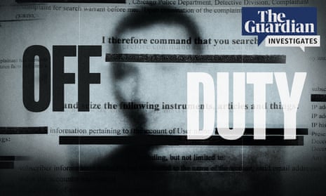 Silhouette overlaid with search warrant text for Off-Dutty Comms podcast logo