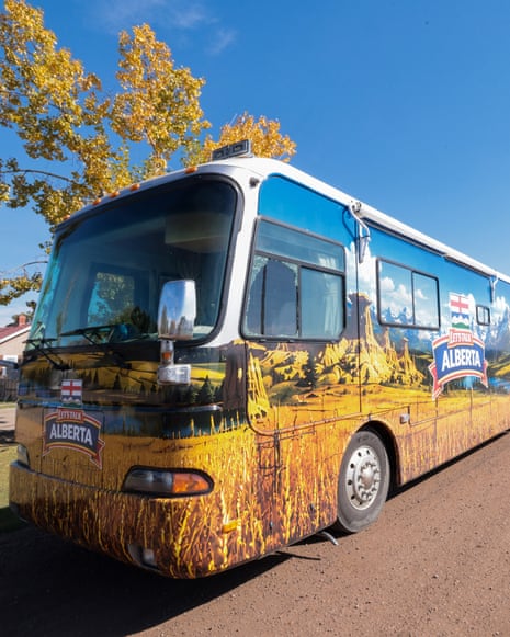 A Let’s Talk Albert campaign bus