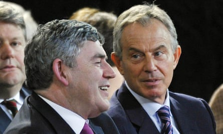 ‘Gordon Brown (left), chancellor under Tony Blair (right), needed to find a way of building new schools and hospitals promised in opposition.’