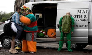 Ahmed (centre) in the film Four Lions, a satire about British homegrown jihadis.