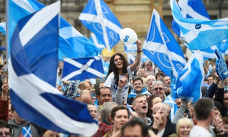 Pro-independence campaigners in Glasgow, September 2014.