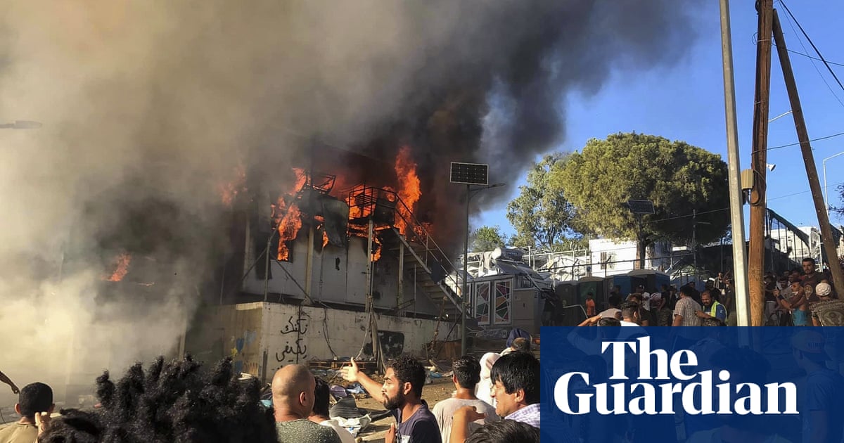 Riots at Greek refugee camp on Lesbos after fatal fire