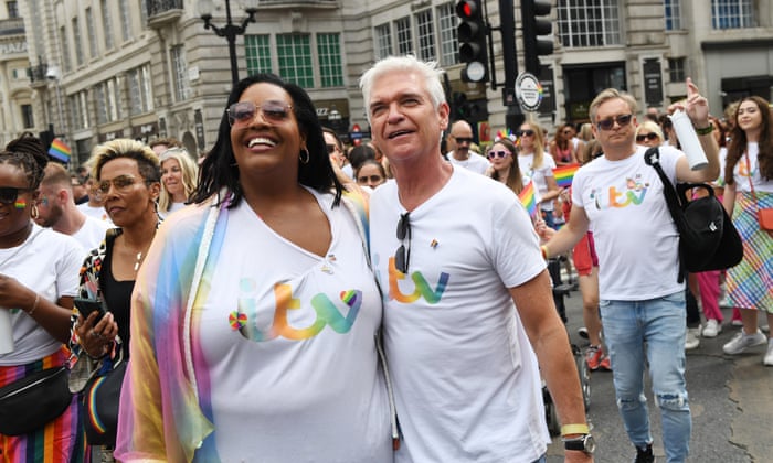 Alison Hammond and Phillip Schofield attend Pride in London.