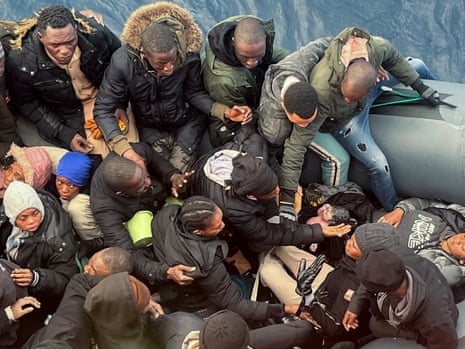 A baby is born in a packed rubber dinghy carryig migrants off the coast of Lanzarote in Spain