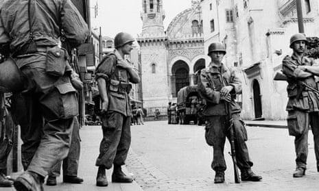 French troops seal off the casbah in Algiers in 1956 during the Algerian war of independence.