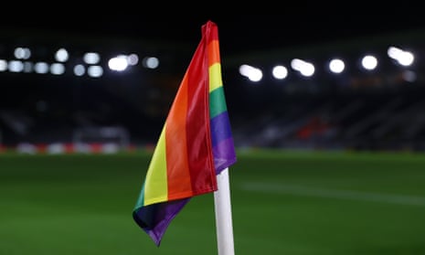 A rainbow corner flag on a Premier League club’s pitch