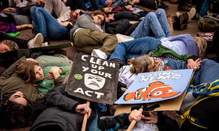 People laying on ground.