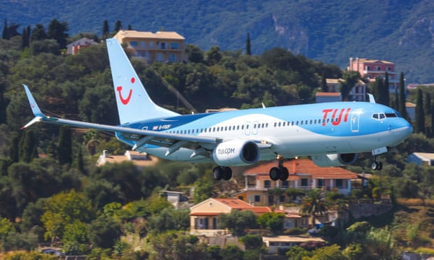 Tui Boeing 737 at Corfu airport in Greece
