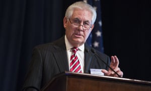 Secretary of state-designate Rex Tillerson speaks in Washington.