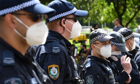 NSW police wearing masks