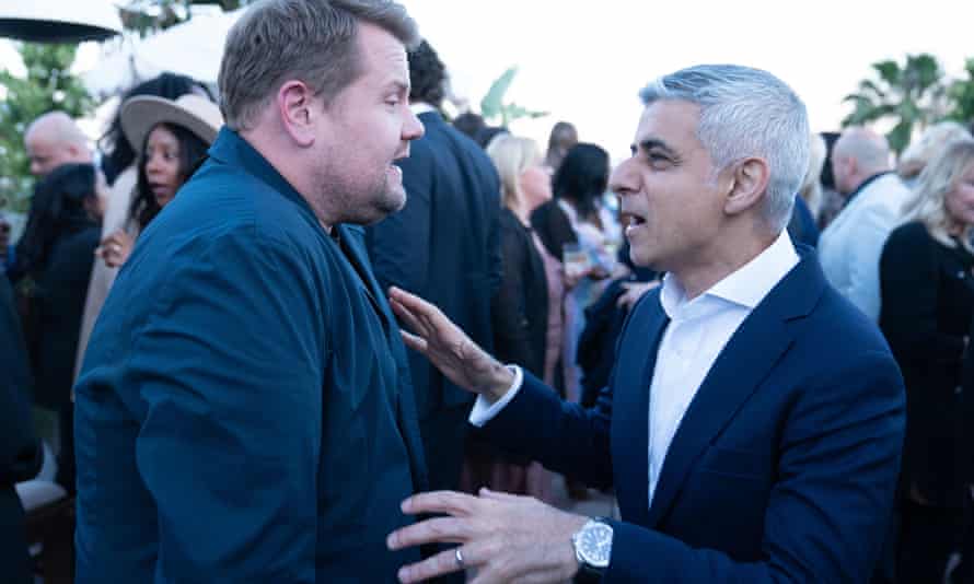 Sadiq Khan talking to James Corden.