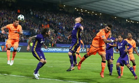 Roberto Firmino of Liverpool scores his sides fifth goal.