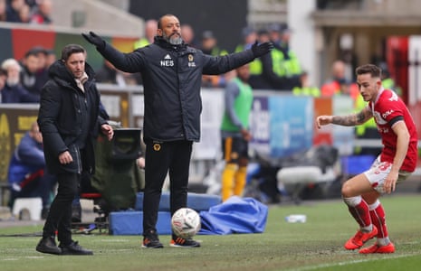 Nuno Espirito Santo, manager of Wolverhampton Wanderers, looks worried