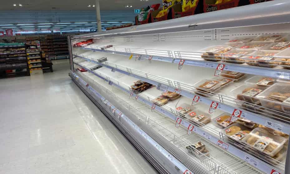 Stock shortages at a Coles store in Sydney on Wednesday