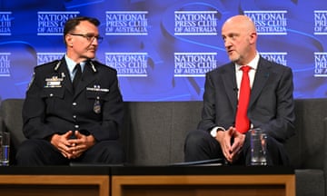 Australian Federal Police commissioner Reece Kershaw (left) and Asio director-general Mike Burgess